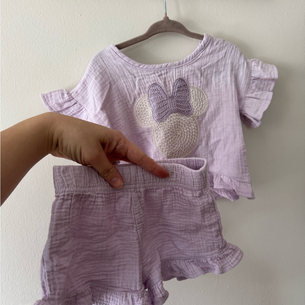 Disney lavender tee shirt muslin outfit